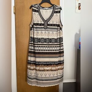 Elegant Sleeveless Maxi Dress - Black and Brown